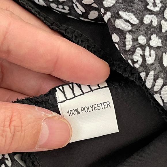 Leopard Print Midi Dress Womens L Lined V Neck Ruffles Short Sleeve - Picture 10 of 14